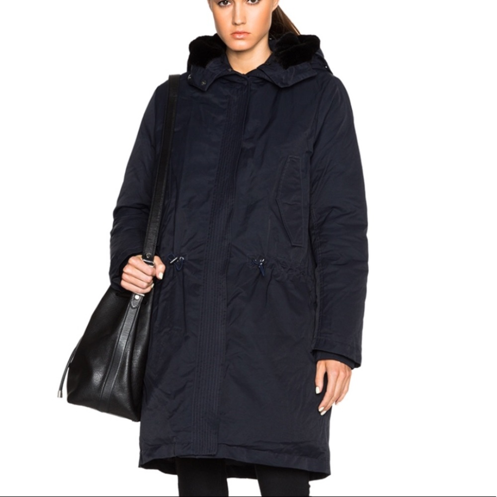 Acne Studios Navy Blue New Powder Down Parka 34 - Picture 2 of 8